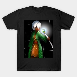 beautiful dark elf wizard for dnd and anime fans T-Shirt